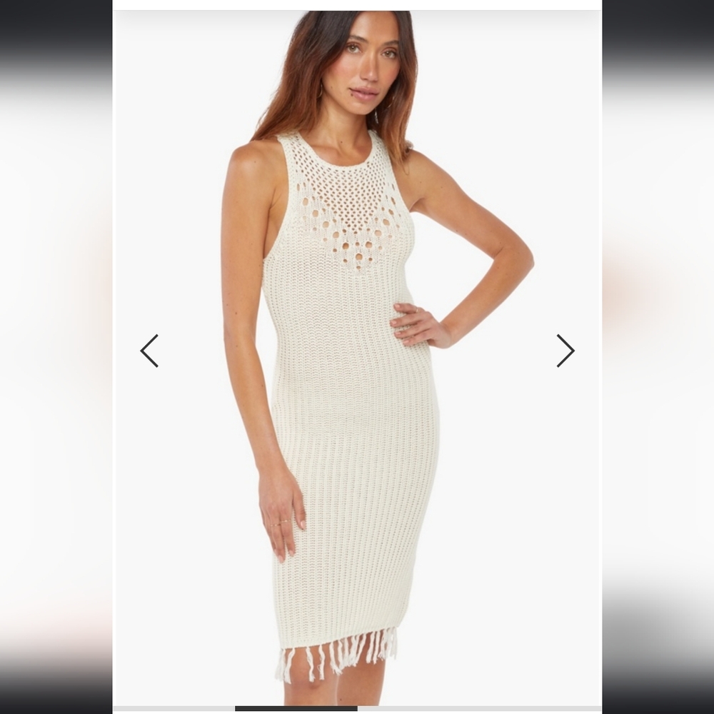 JustFab crochet midi dress size large - marshmallow white